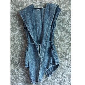 Denim Sleeveless Cardigan